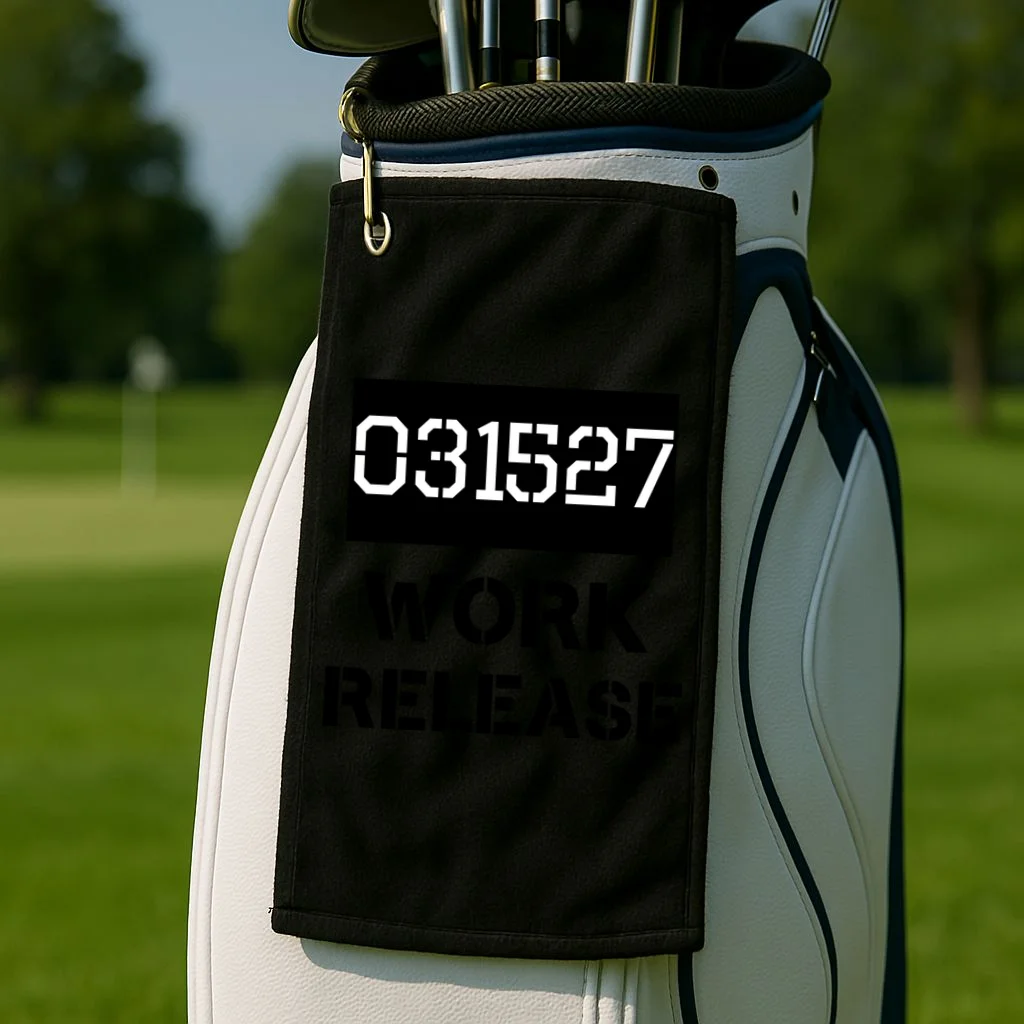 Custom Retirement Date Prisoner Work Release Jail Personalized Golf Towel - Front 2