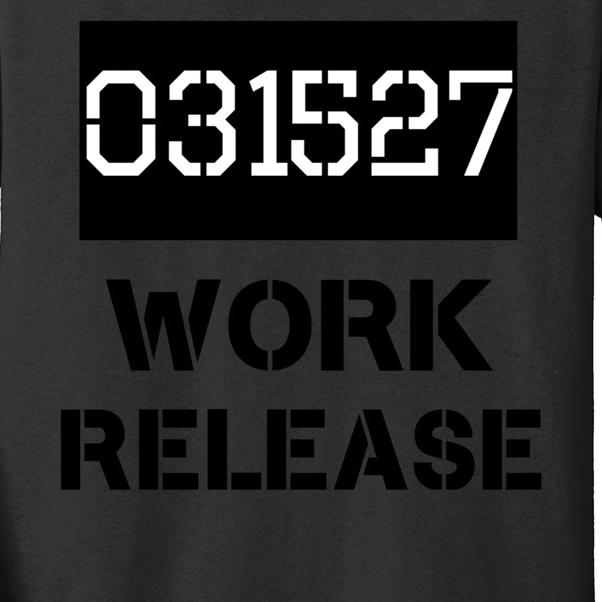 Custom Retirement Date Prisoner Work Release Jail Personalized Kids Long Sleeve Shirt - Front - Close-up