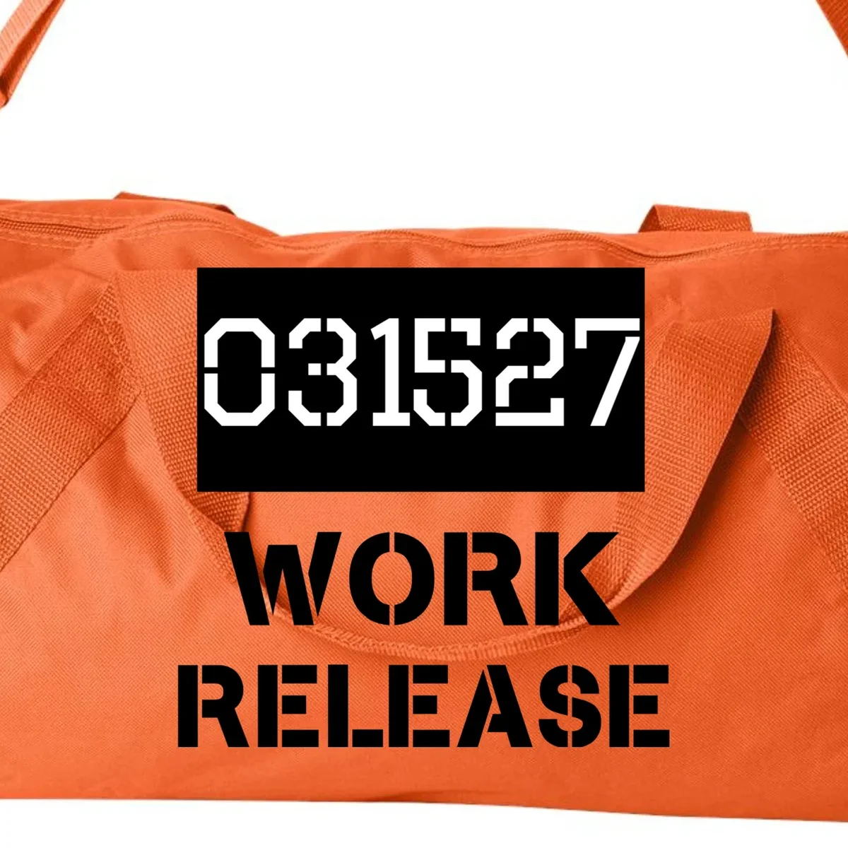 Custom Retirement Date Prisoner Work Release Jail Personalized Duffel Bag - Front - Close-up