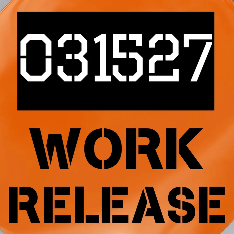 Custom Retirement Date Prisoner Work Release Jail Personalized Button - Front - Close-up