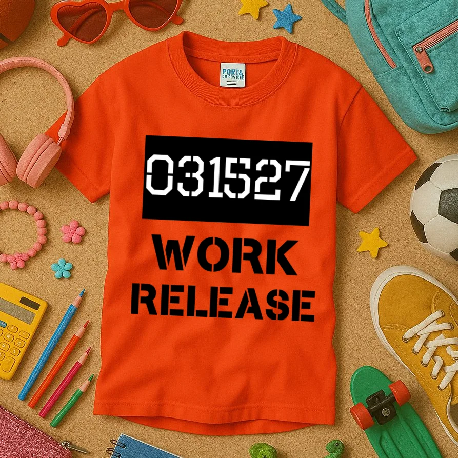 Custom Retirement Date Prisoner Work Release Jail Personalized Kids T-Shirt - Front 2