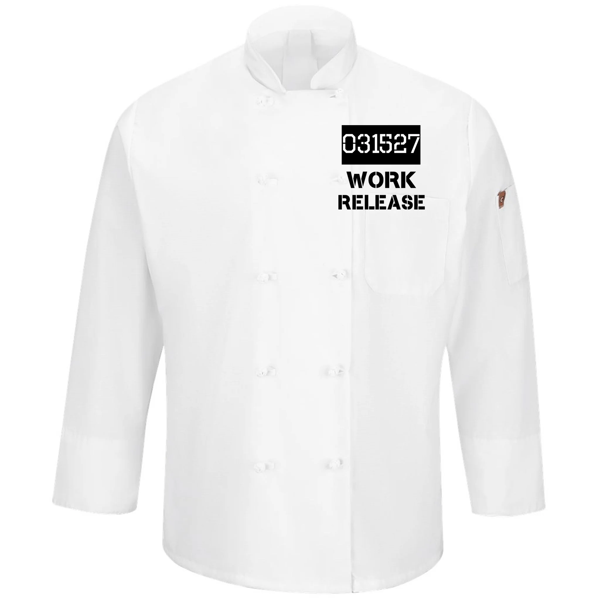 Custom Retirement Date Prisoner Work Release Jail Personalized Men's Chef Coat - Front