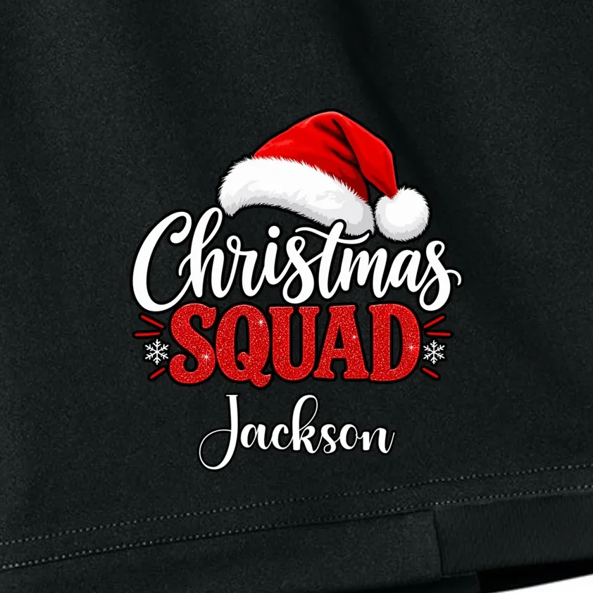 Christmas Squad Custom Name Santa Hat Kids Shorts - Front - Close-up