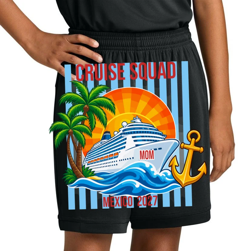 Cruise Squad Graphic – Nautical Cruise Vacation Group Design Kids Shorts - Front 1