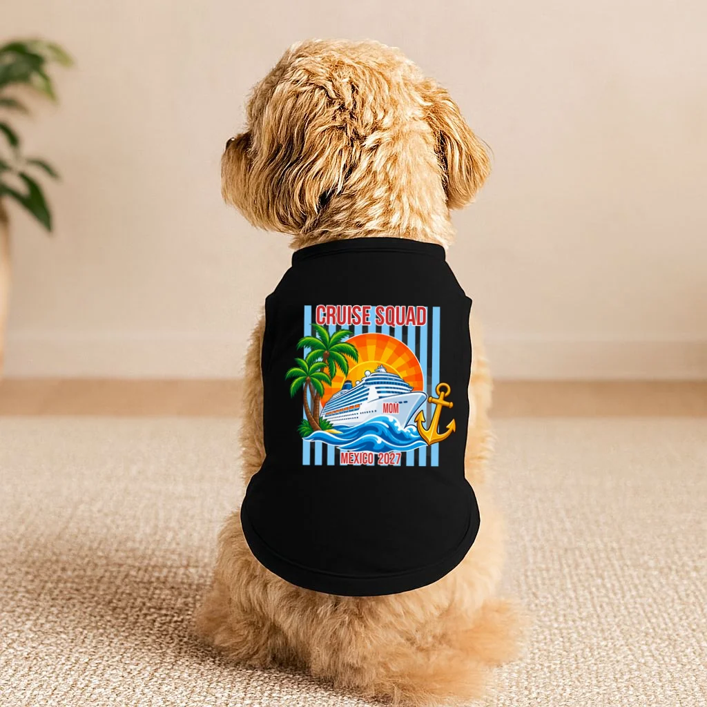 Cruise Squad Graphic – Nautical Cruise Vacation Group Design Doggie Tank - Front 1