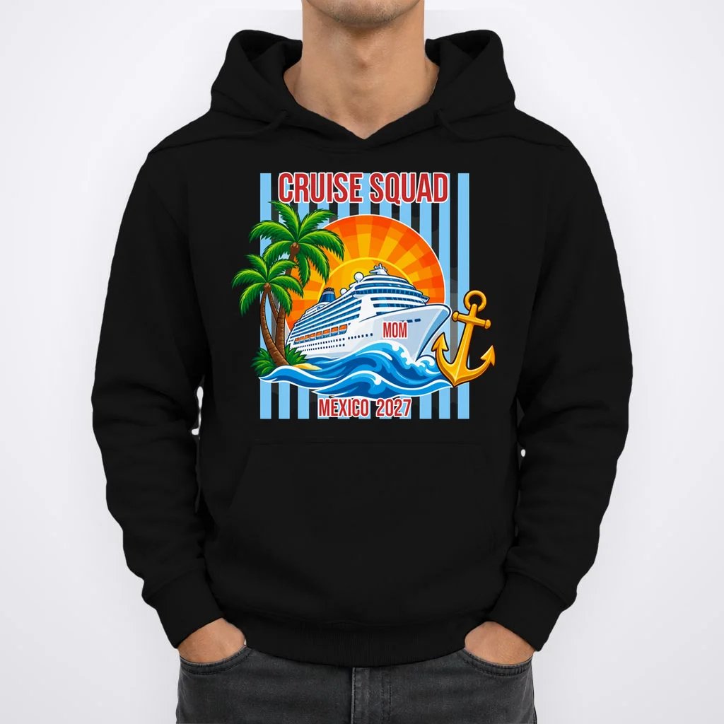 Cruise Squad Graphic – Nautical Cruise Vacation Group Design Men's Hoodie - Front 1