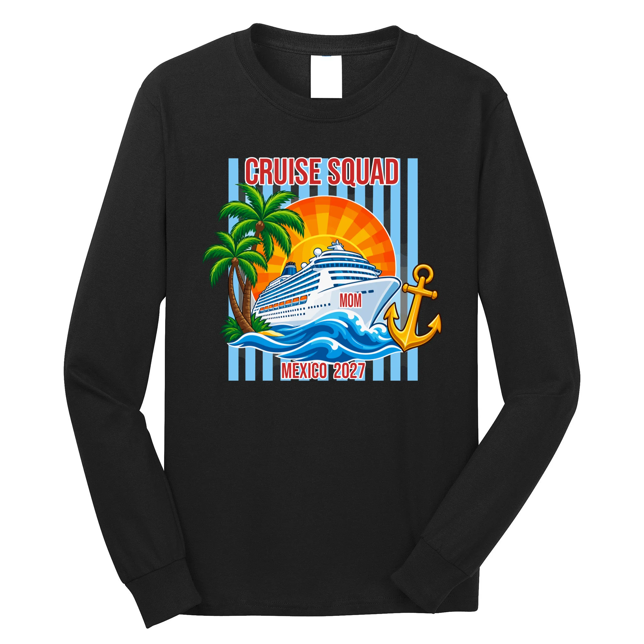 Cruise Squad Graphic – Nautical Cruise Vacation Group Design Men's Long Sleeve Shirt Front