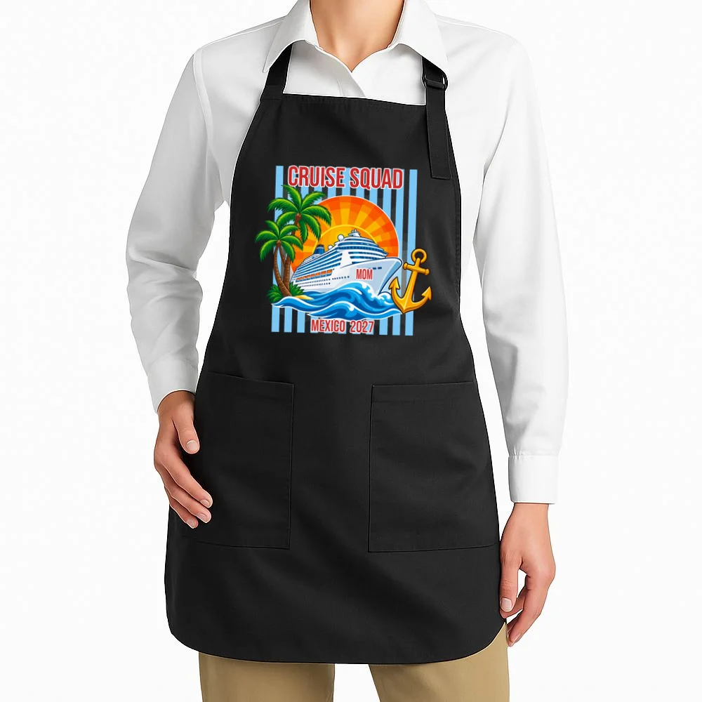 Cruise Squad Graphic – Nautical Cruise Vacation Group Design Apron - Front 1