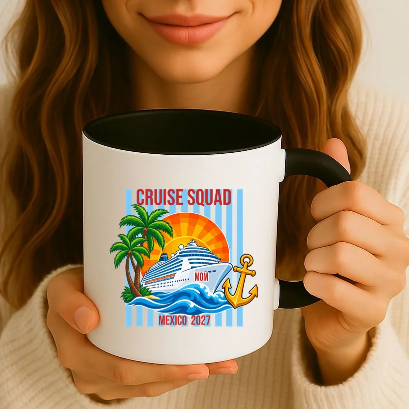 Cruise Squad Graphic – Nautical Cruise Vacation Group Design Mug - Front 2