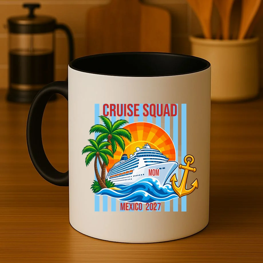 Cruise Squad Graphic – Nautical Cruise Vacation Group Design Mug - Front 3