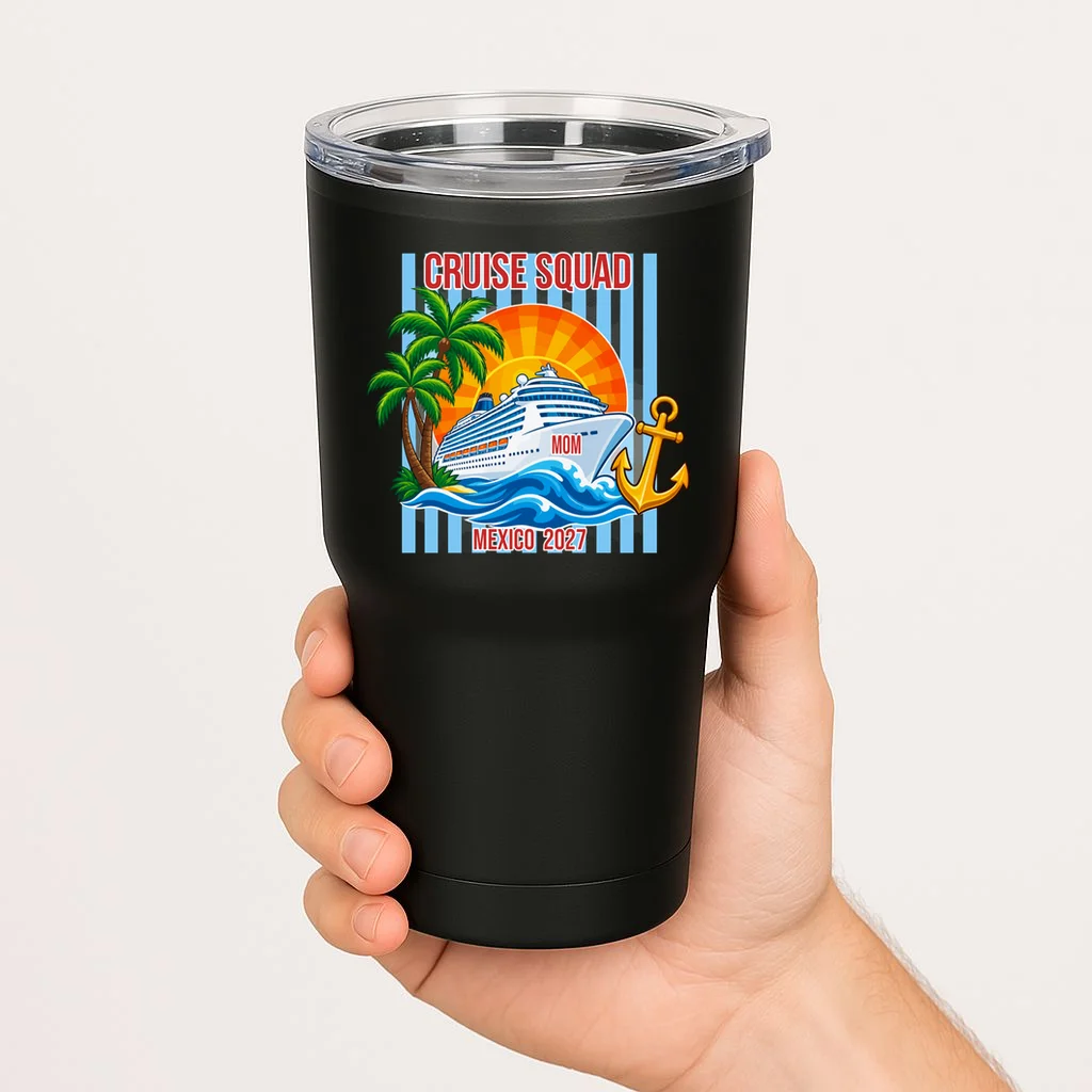 Cruise Squad Graphic – Nautical Cruise Vacation Group Design 20oz Tumbler - Front 1