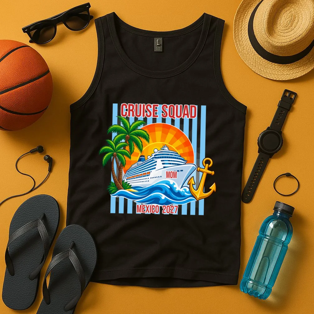 Cruise Squad Graphic – Nautical Cruise Vacation Group Design Men's Tank Top - Front 3