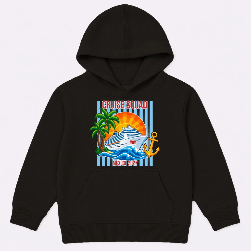 Cruise Squad Graphic – Nautical Cruise Vacation Group Design Kids Hoodie Front