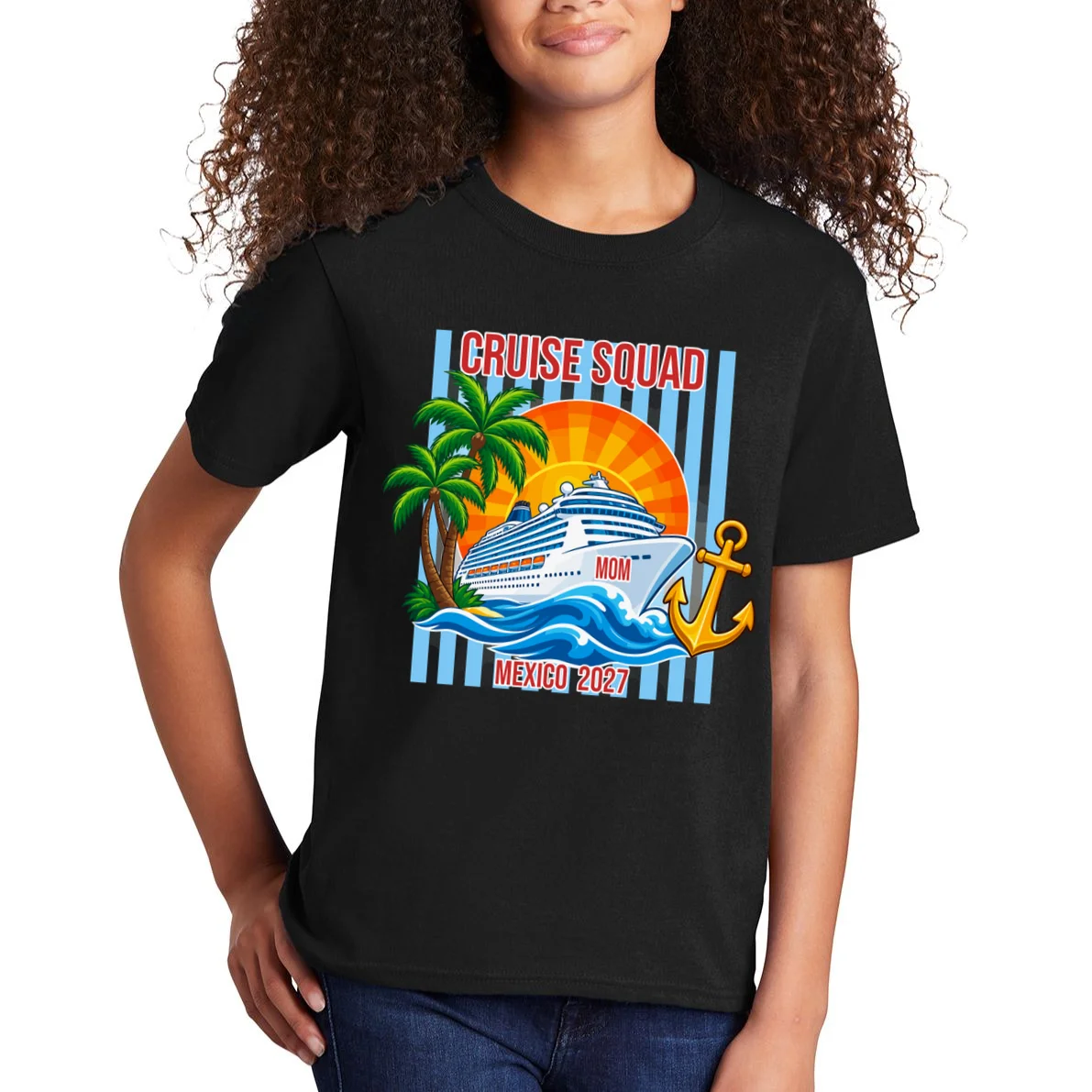 Cruise Squad Graphic – Nautical Cruise Vacation Group Design Kids T-Shirt - Front 1