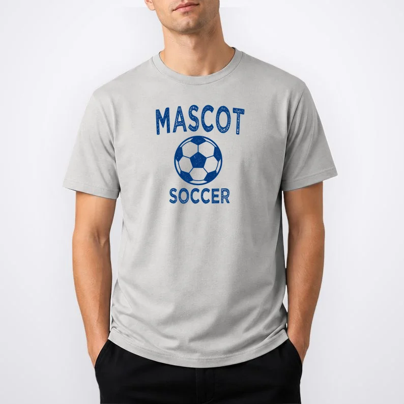 Custom Soccer Mascot Personalized Name & Number Gift - Vintage Soccer Jersey Team Design Men's T-Shirt - Front 1