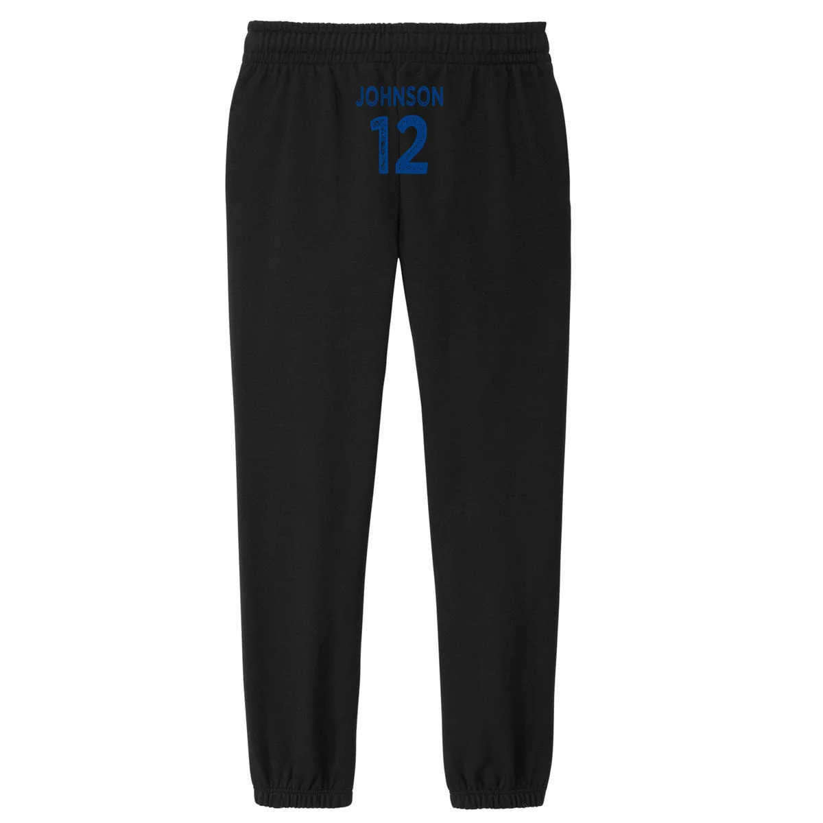 Custom Soccer Mascot Personalized Name & Number Gift - Vintage Soccer Jersey Team Design Women's Fleece Sweatpants - Back - Close-up
