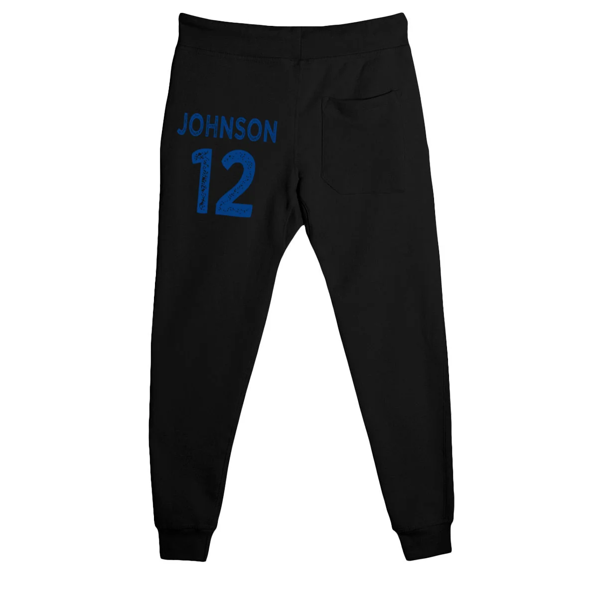 Custom Soccer Mascot Personalized Name & Number Gift - Vintage Soccer Jersey Team Design Men's Sweatpants - Back - Close-up