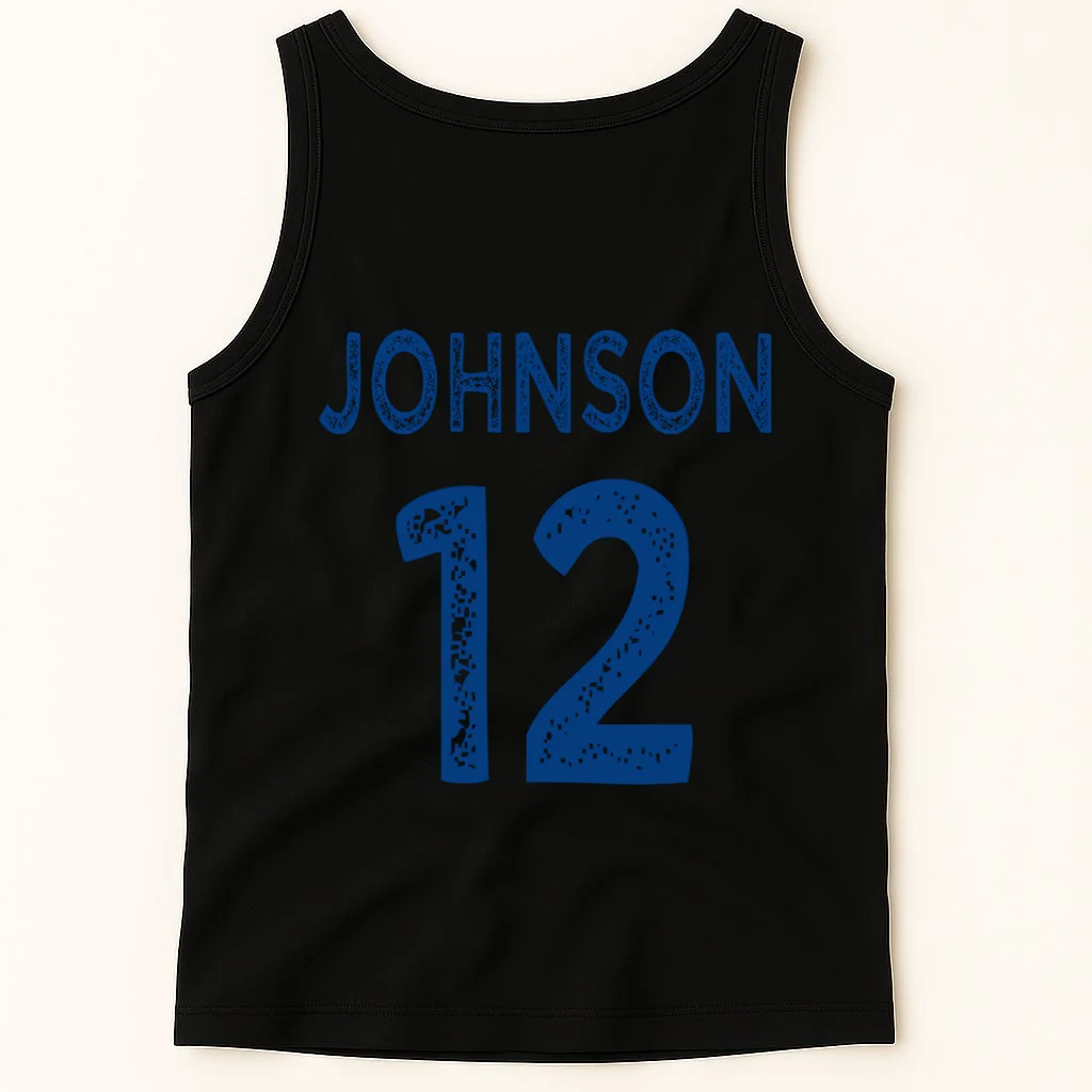 Custom Soccer Mascot Personalized Name & Number Gift - Vintage Soccer Jersey Team Design Men's Tank Top - Back 1