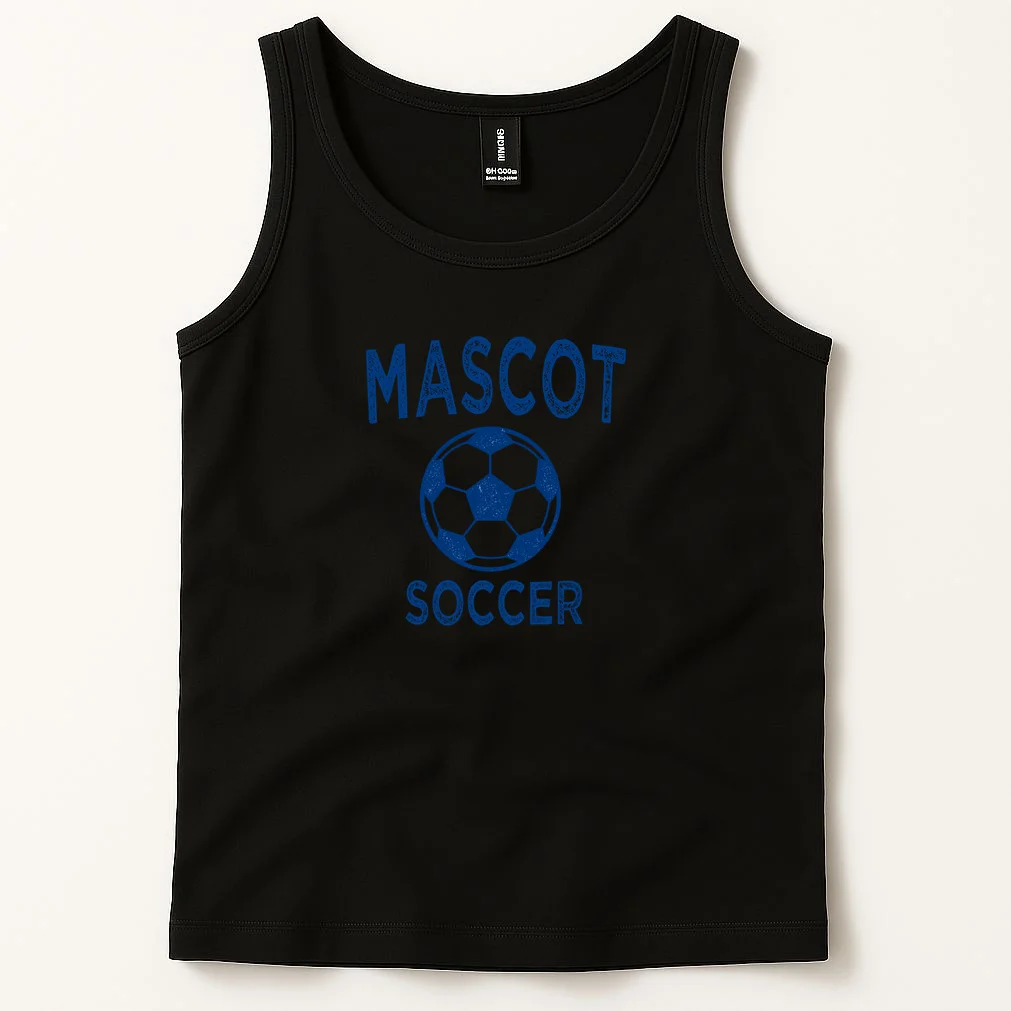 Custom Soccer Mascot Personalized Name & Number Gift - Vintage Soccer Jersey Team Design Men's Tank Top - Front 1
