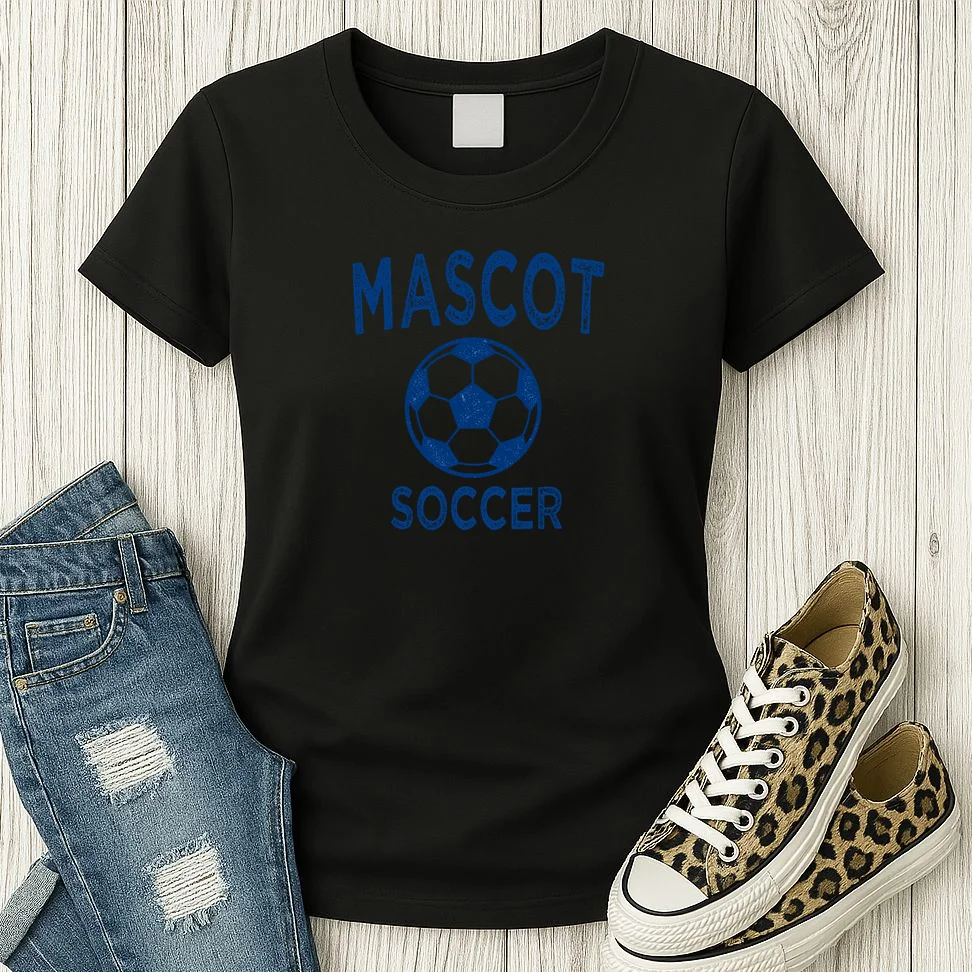 Custom Soccer Mascot Personalized Name & Number Gift - Vintage Soccer Jersey Team Design Women's T-Shirt - Front 2