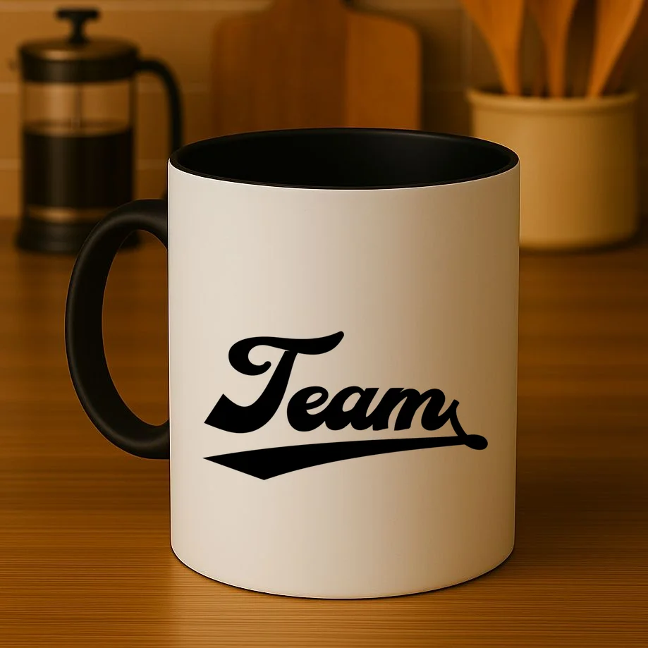 Custom School Mascot Sports Team Logo Spirit Coffee Mug - Front 3