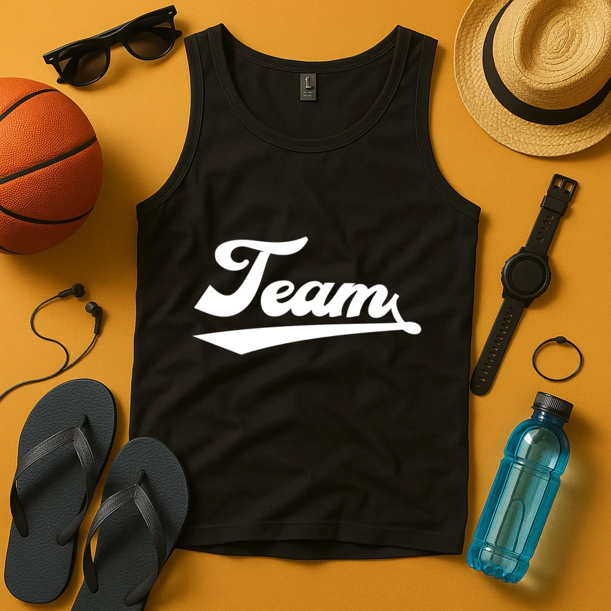 Custom School Mascot Sports Team Logo Spirit Tank Top - Front 3