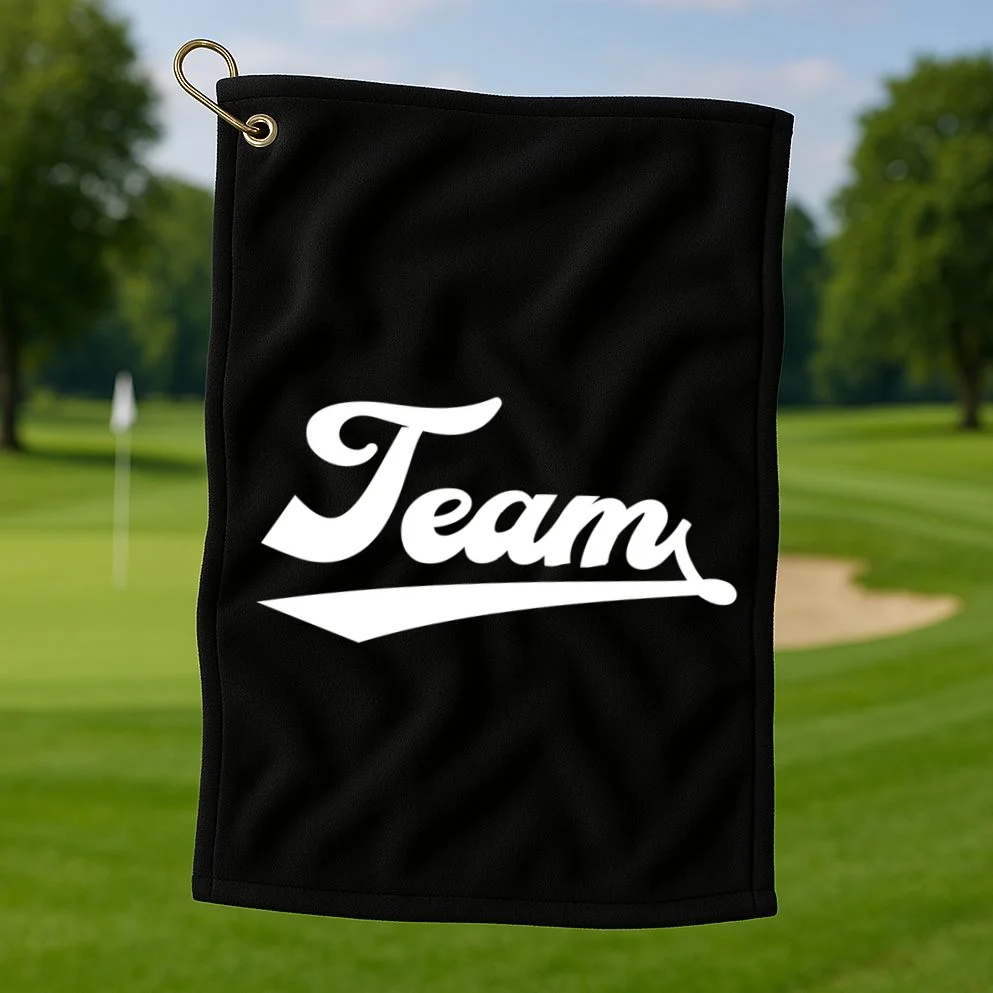Custom School Mascot Sports Team Logo Spirit Golf Towel - Front 1