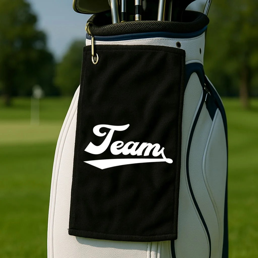 Custom School Mascot Sports Team Logo Spirit Golf Towel - Front 2