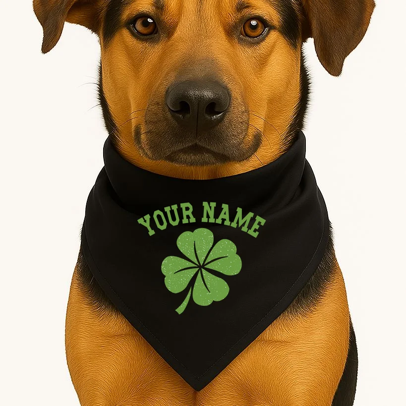 Custom St. Patricks Day Dog Bandana - Front 1
