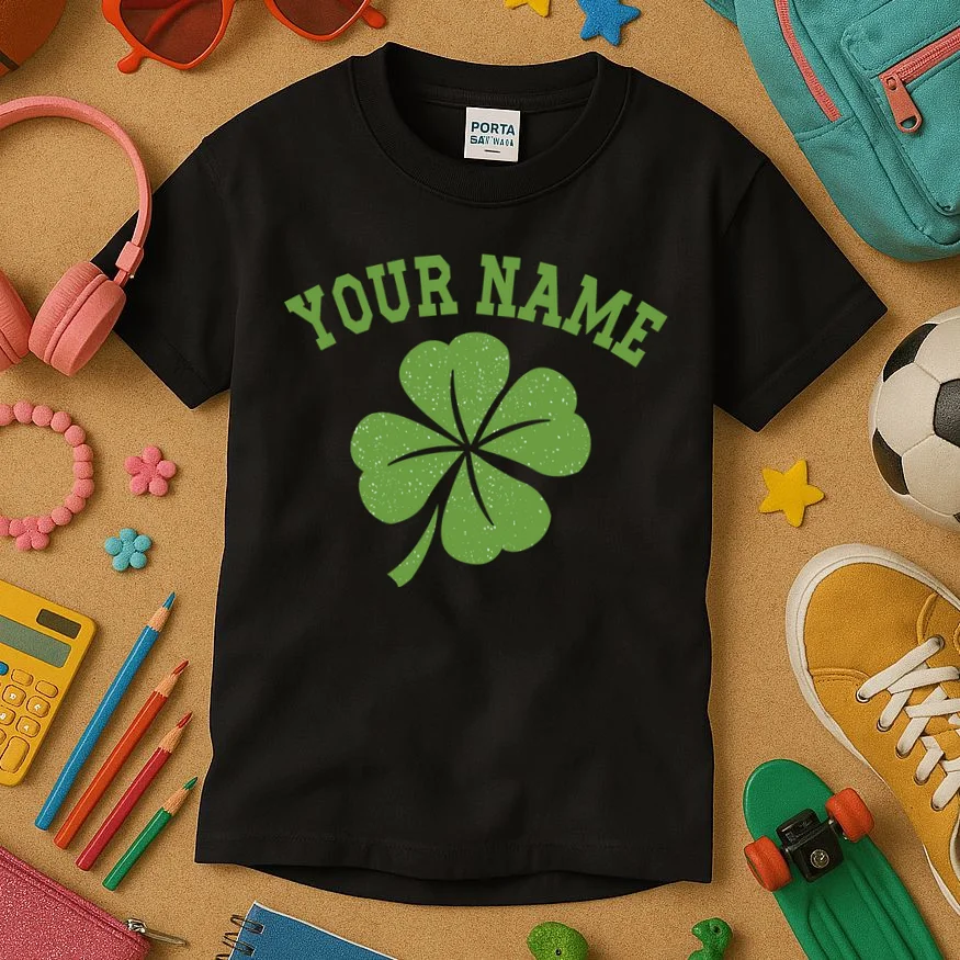 Custom St. Patricks Day Kids T-Shirt - Front 2