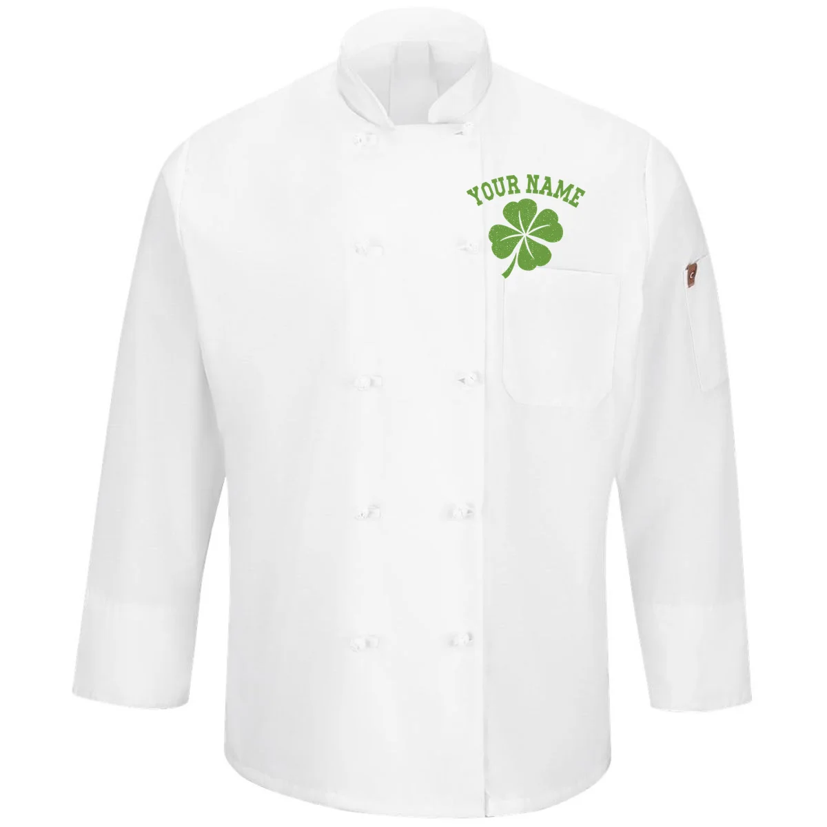 Custom St. Patricks Day Men's Chef Coat - Front