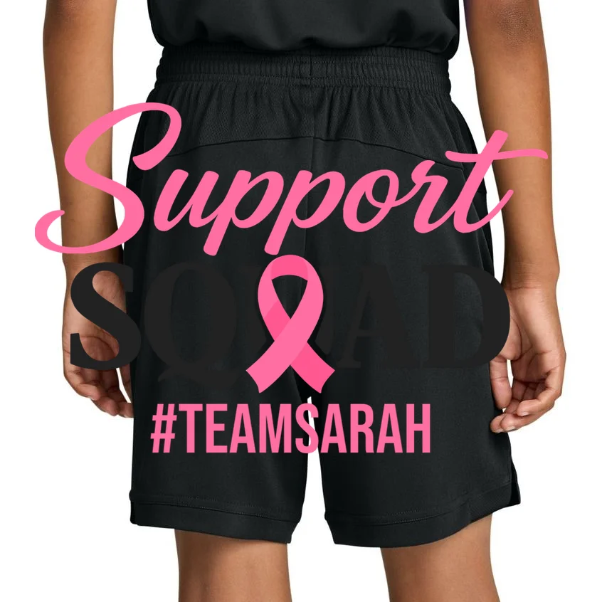 Support Squad Personalized Breast Cancer Awareness Kids Shorts - Back 1