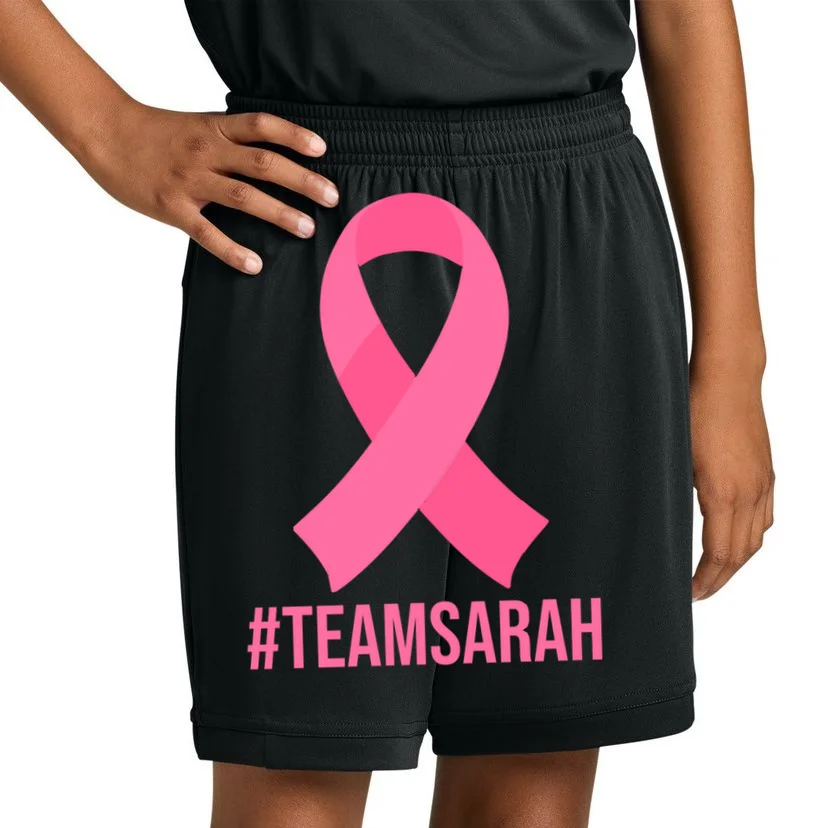 Support Squad Personalized Breast Cancer Awareness Kids Shorts - Front 1