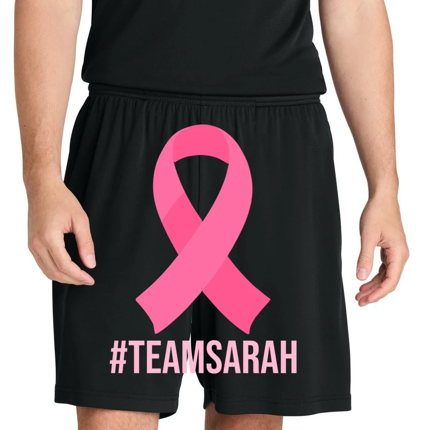 Support Squad Personalized Breast Cancer Awareness Men's Shorts - Front 1