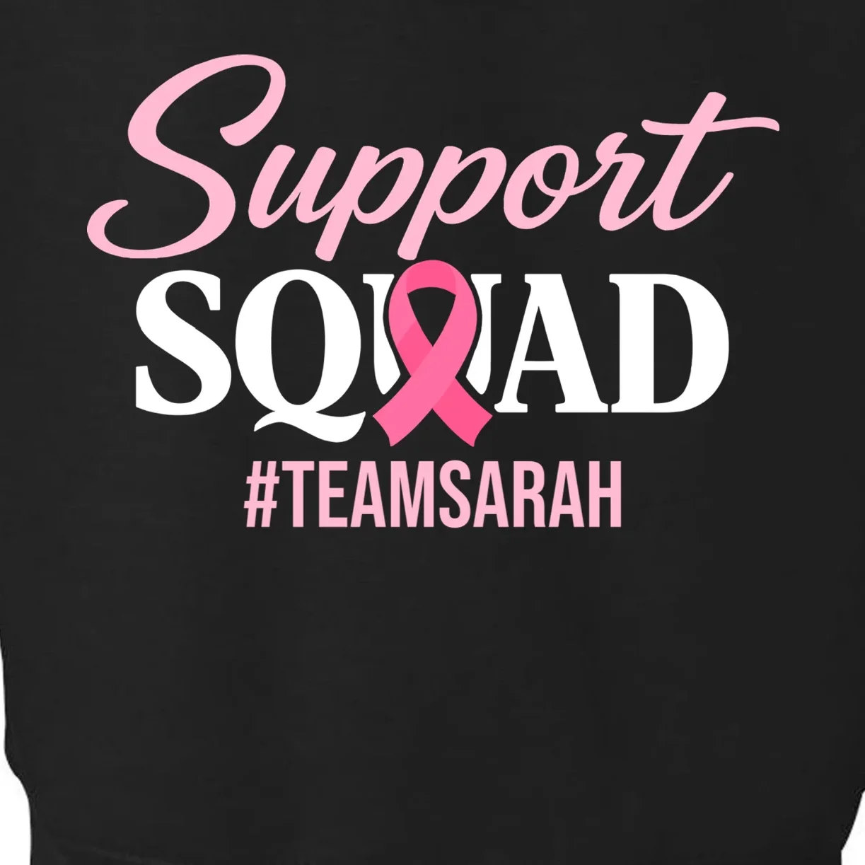 Support Squad Personalized Breast Cancer Awareness Toddler Hoodie - Back - Close-up