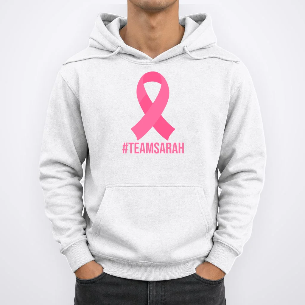 Support Squad Personalized Breast Cancer Awareness Hoodie - Front 1
