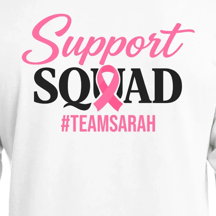 Support Squad Personalized Breast Cancer Awareness Men's Long Sleeve Shirt - Back - Close-up