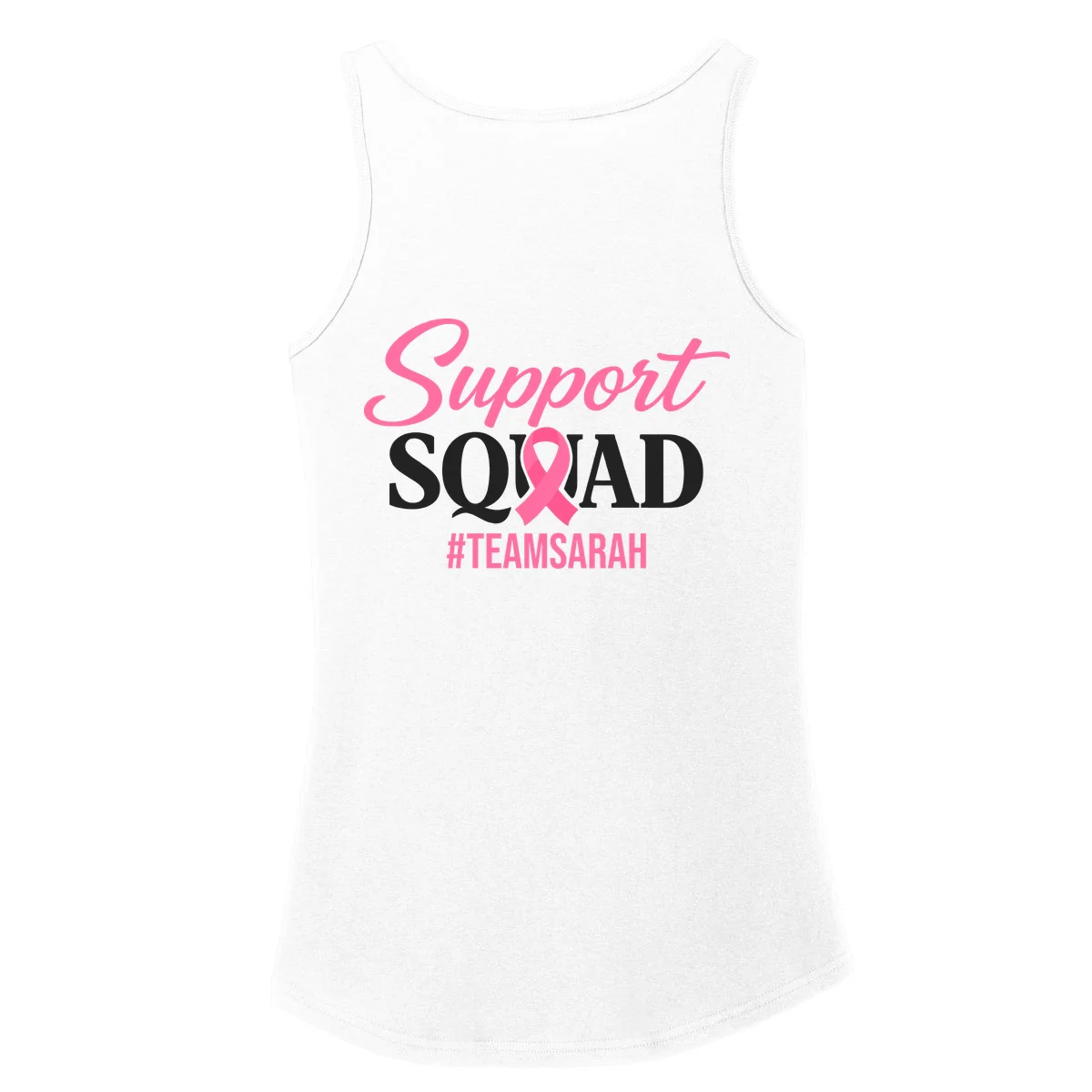 Support Squad Personalized Breast Cancer Awareness Women's Tank Top - Back