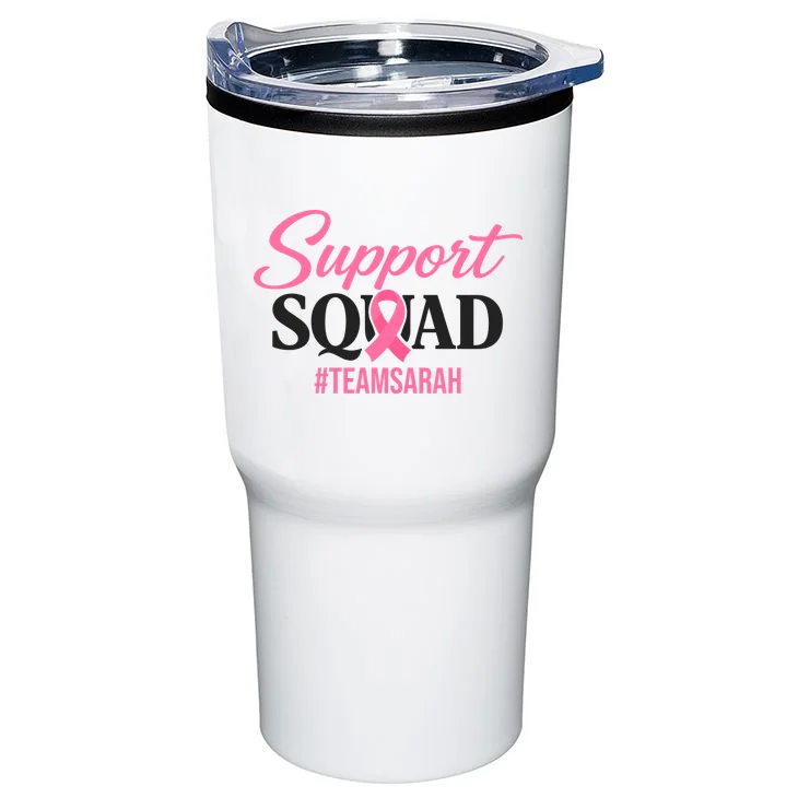 Support Squad Personalized Breast Cancer Awareness 20oz Tumbler - Back