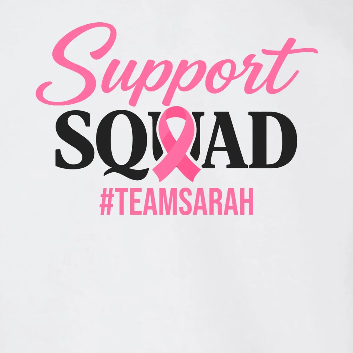 Support Squad Personalized Breast Cancer Awareness Toddler Sweatshirt - Back - Close-up