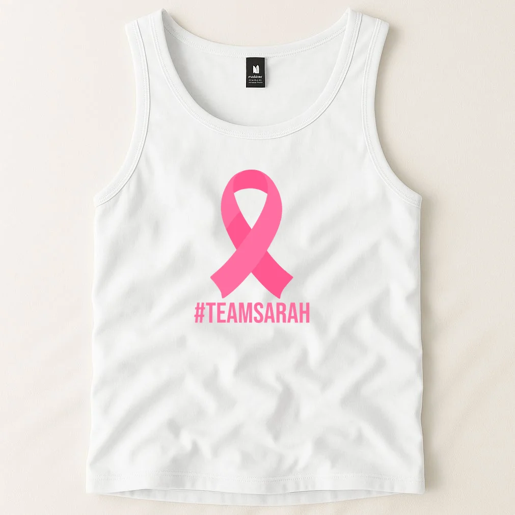 Support Squad Personalized Breast Cancer Awareness Tank Top - Front 1