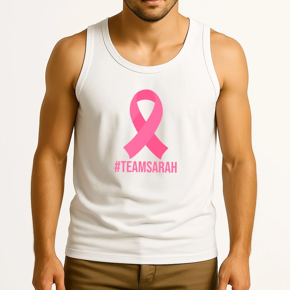 Support Squad Personalized Breast Cancer Awareness Tank Top - Front 2
