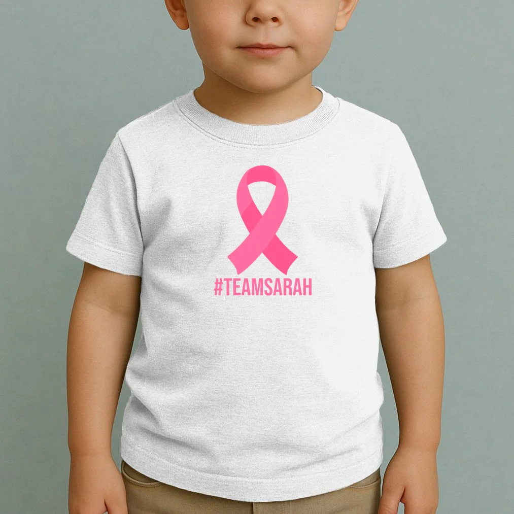 Support Squad Personalized Breast Cancer Awareness Toddler T-Shirt - Front 1