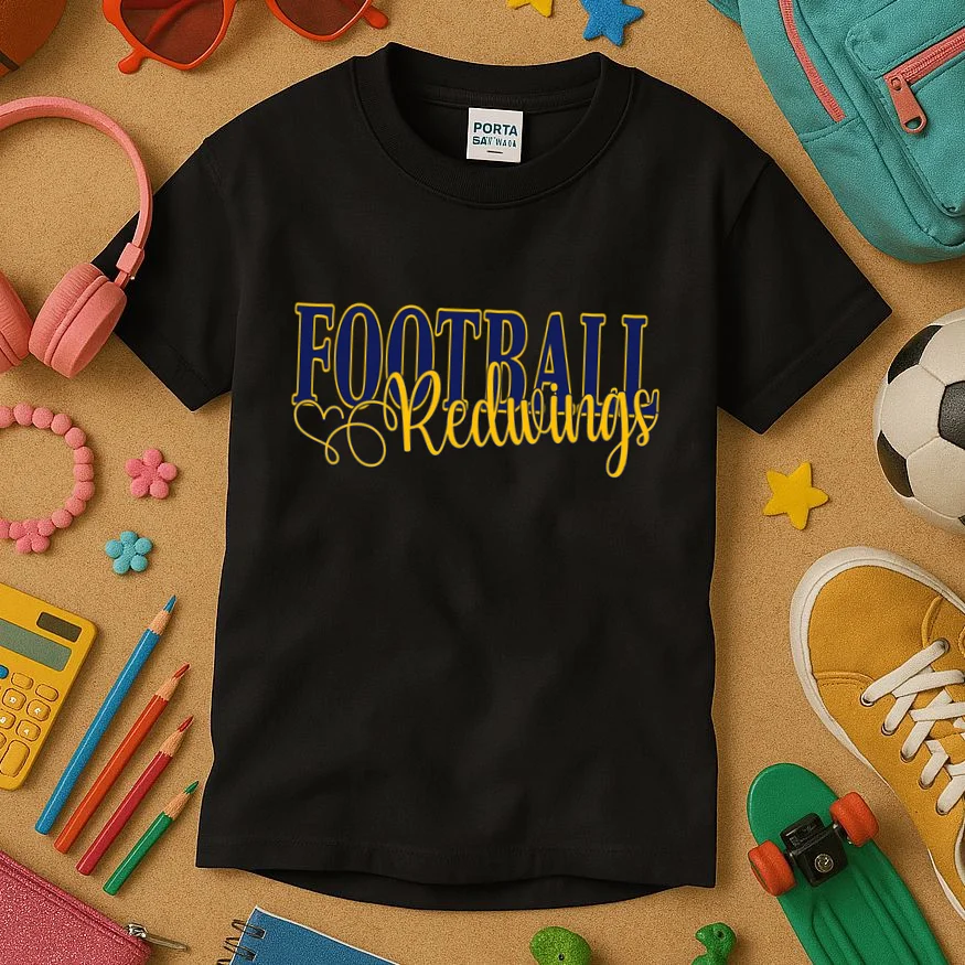 Custom Game Team Personalized Mascot Name Sports Spirit Kids T-Shirt - Front 2