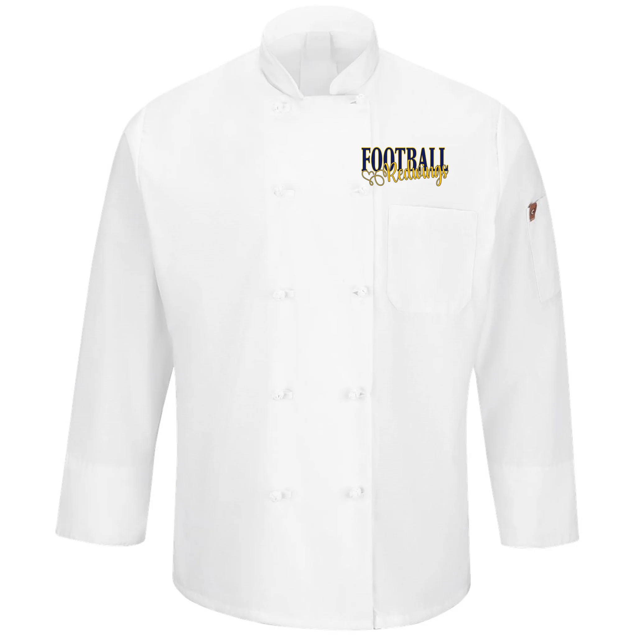 Custom Game Team Personalized Mascot Name Sports Spirit Men's Chef Coat - Front