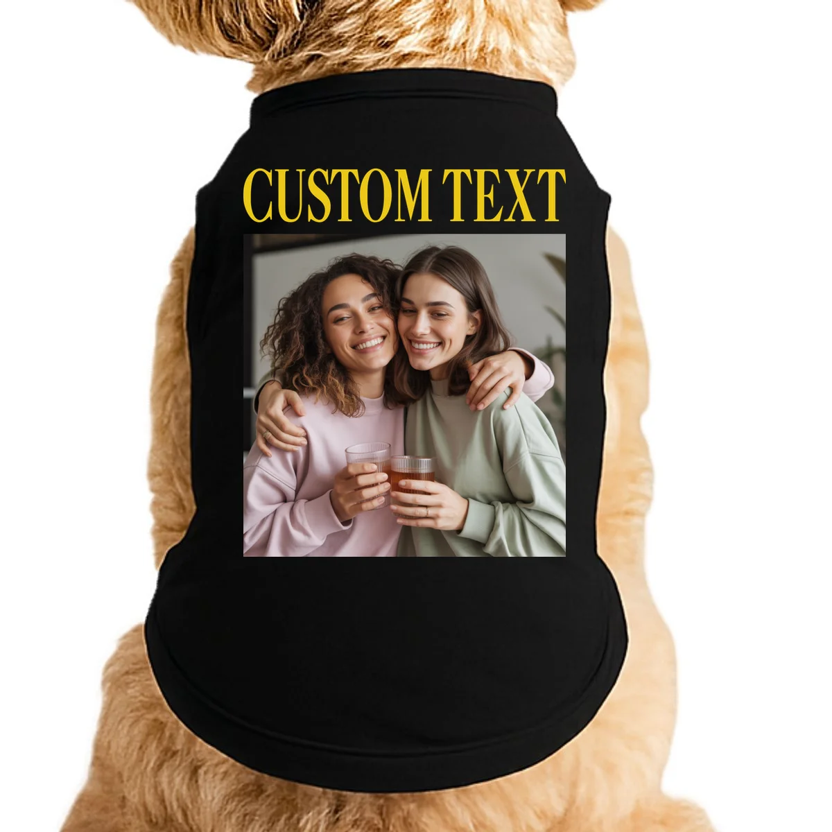 Custom Text And Image Cozy Personalized Doggie Tank - Front