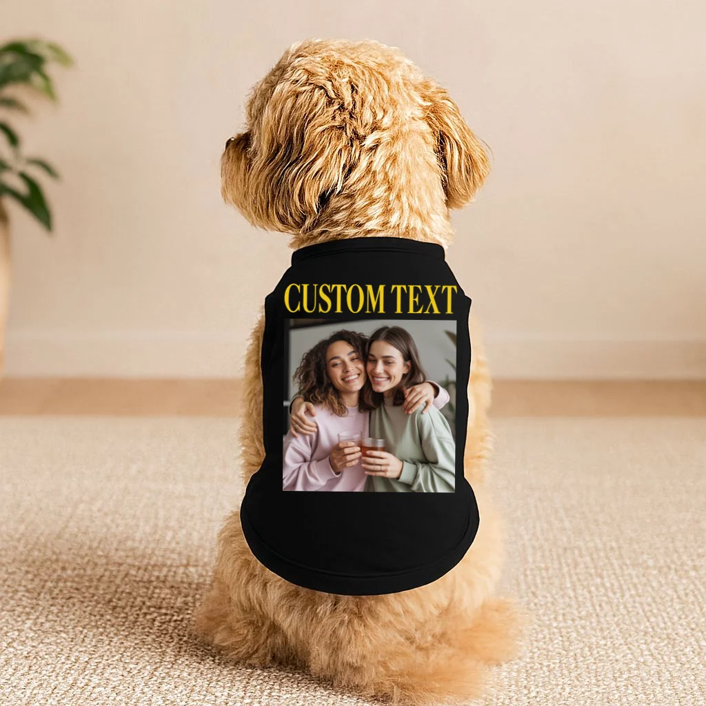 Custom Text And Image Cozy Personalized Doggie Tank - Front 1