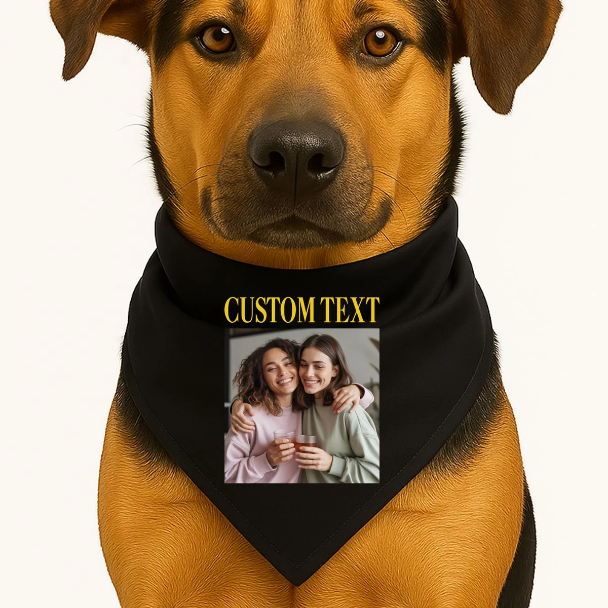 Custom Text And Image Cozy Personalized Dog Bandana - Front 1