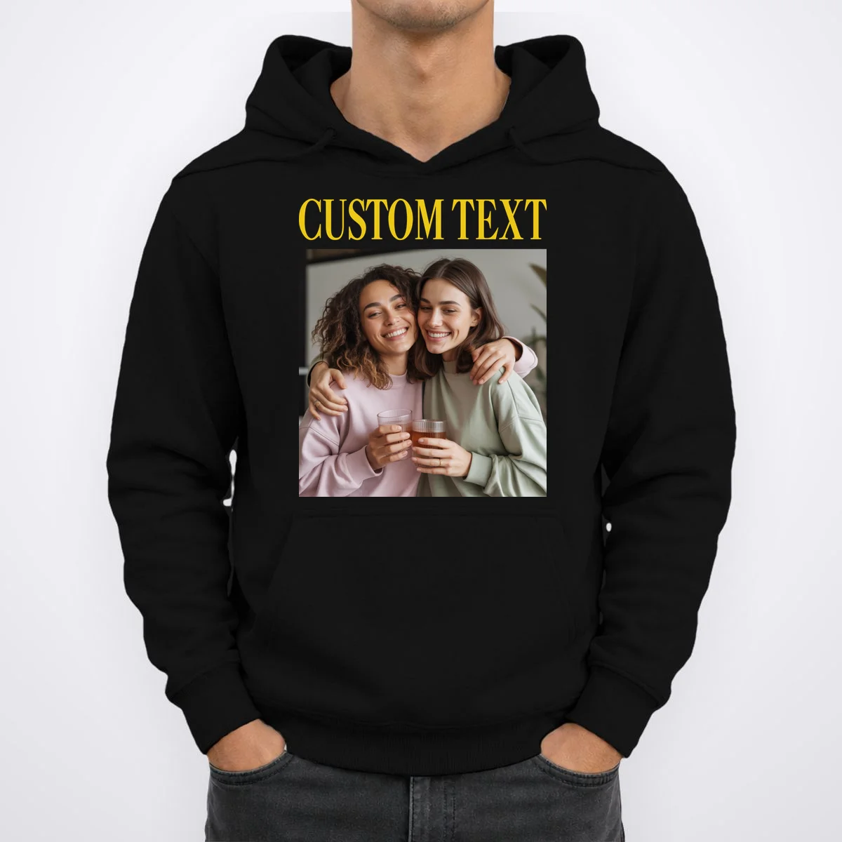 Custom Text And Image Cozy Personalized Hoodie - Front 1
