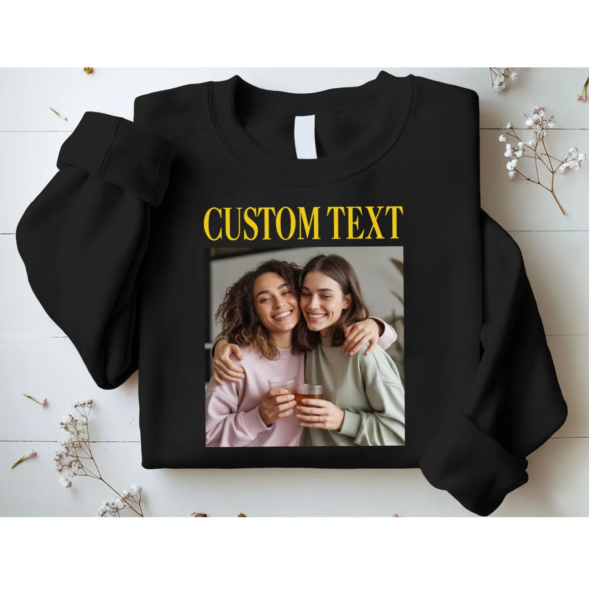 Custom Text And Image Cozy Personalized Sweatshirt - Front 1